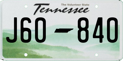 TN license plate J6084O
