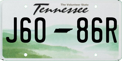 TN license plate J6086R