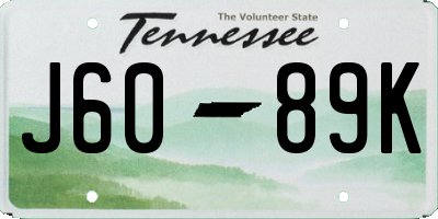 TN license plate J6089K