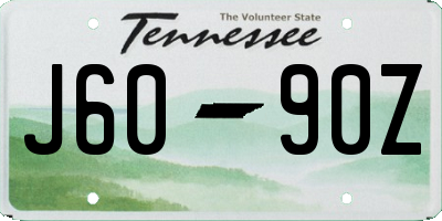 TN license plate J6090Z