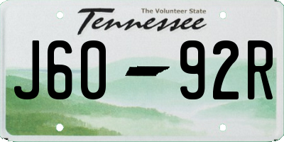 TN license plate J6092R