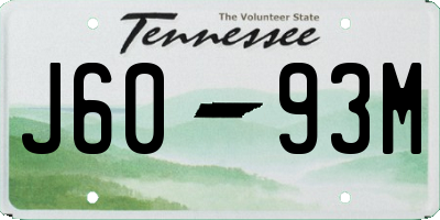 TN license plate J6093M