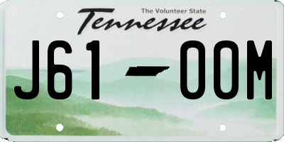 TN license plate J6100M