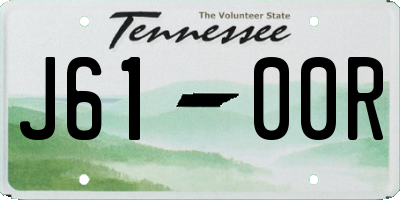 TN license plate J6100R