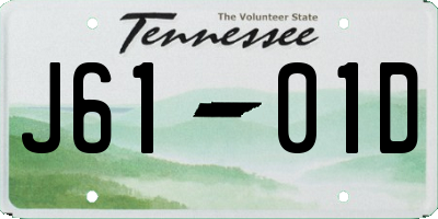 TN license plate J6101D