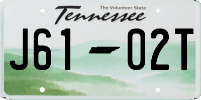 TN license plate J6102T