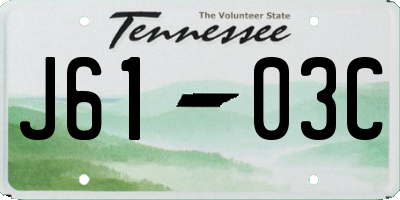 TN license plate J6103C