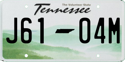 TN license plate J6104M