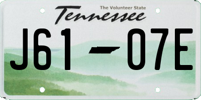 TN license plate J6107E