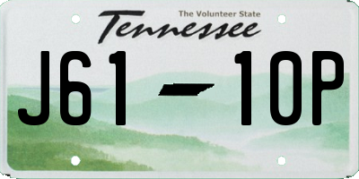 TN license plate J6110P