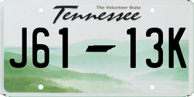 TN license plate J6113K