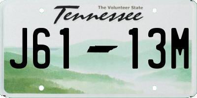 TN license plate J6113M