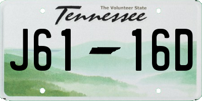 TN license plate J6116D