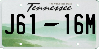 TN license plate J6116M