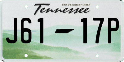 TN license plate J6117P