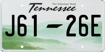 TN license plate J6126E