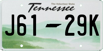 TN license plate J6129K