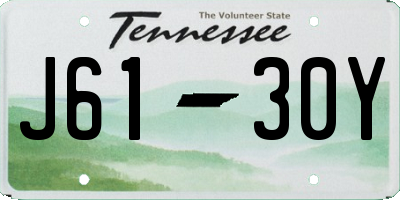 TN license plate J6130Y