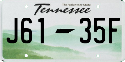 TN license plate J6135F