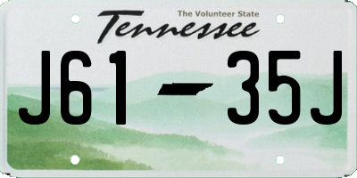 TN license plate J6135J
