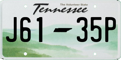 TN license plate J6135P