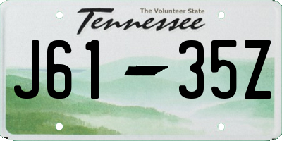 TN license plate J6135Z