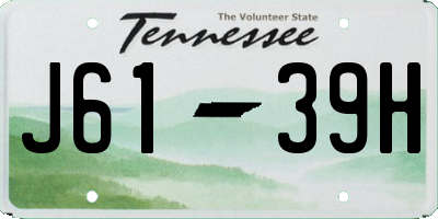 TN license plate J6139H