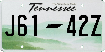 TN license plate J6142Z