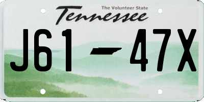 TN license plate J6147X