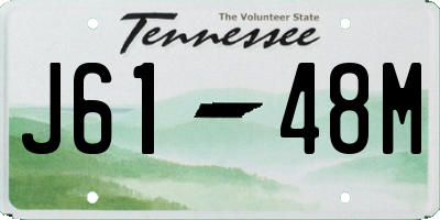 TN license plate J6148M