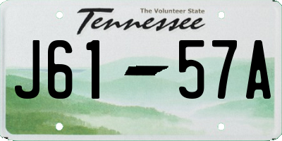 TN license plate J6157A