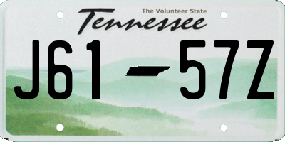 TN license plate J6157Z