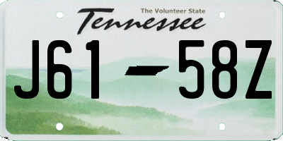TN license plate J6158Z