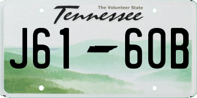 TN license plate J6160B