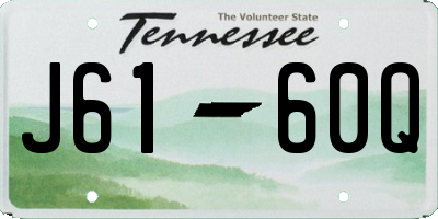 TN license plate J6160Q