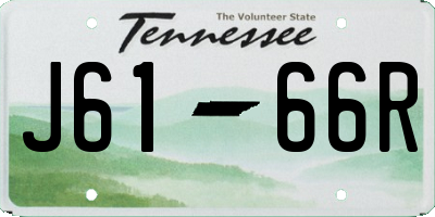 TN license plate J6166R