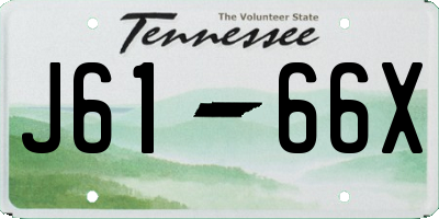 TN license plate J6166X