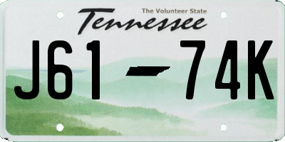 TN license plate J6174K