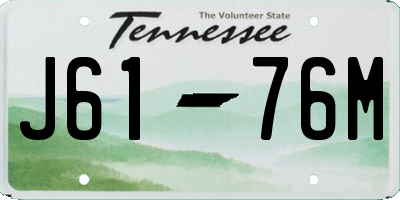 TN license plate J6176M