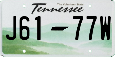 TN license plate J6177W