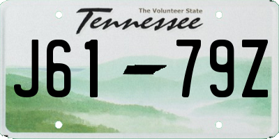 TN license plate J6179Z