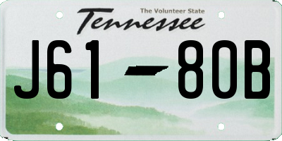TN license plate J6180B