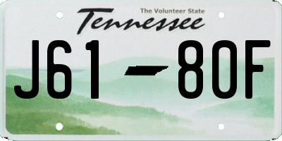 TN license plate J6180F