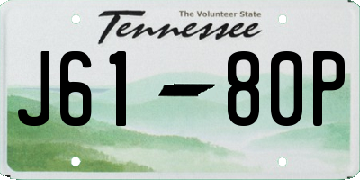 TN license plate J6180P