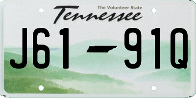 TN license plate J6191Q