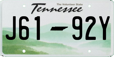 TN license plate J6192Y