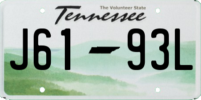 TN license plate J6193L