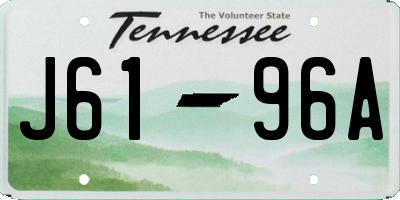 TN license plate J6196A