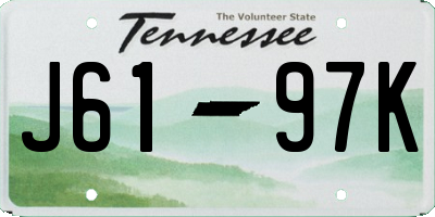 TN license plate J6197K