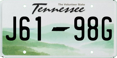 TN license plate J6198G